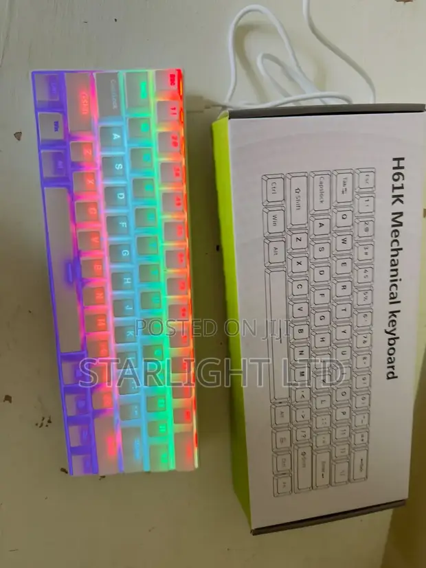 60% White Mechanical Gaming Keyboard - 1
