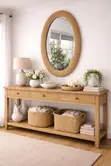 Big Modern Oval Rattan/Bamboo Mirror - 4