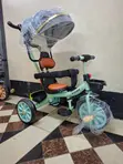 Baby Tricycle with Canopy, Musical, Leather Bar - 2