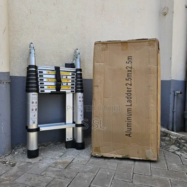 2.5m + 2.5m Double Telescopic Ladder - 1