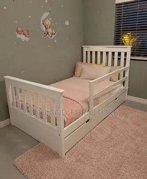 Toddler Wooden Bed with Storage - Brand New