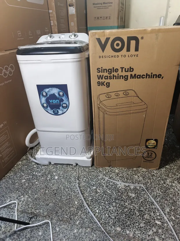 VON 9kg Semi-Automatic Single Tub Washing Machine, VWM-096SLK - 1
