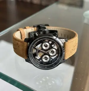 Montblanc Skeleton Chronograph Watch - Genuine Leather Strap