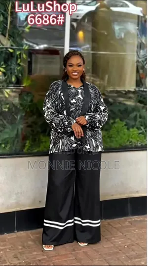 Seti ya Palazzo ya Maridadi ya Maroon-White Iliyochapishwa ya 3pc na Kimono Ndogo