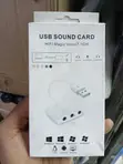 3-in-1 External USB Sound Card 7.1 Adapter - Nyeupe - 3