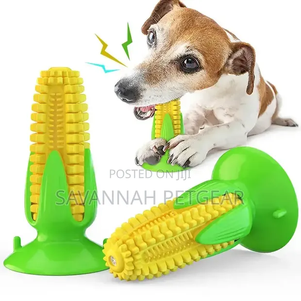 Corn-Shaped Suction Cup Teething Dog Toy - 1
