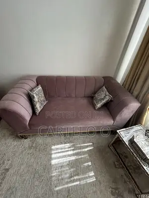 Luxury 10-Seater Mauve Velvet Sofa Set