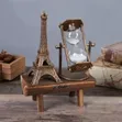 Kipambo cha Saa ya Eiffel Tower ya Resin na Mbao - 1