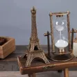 Kipambo cha Saa ya Eiffel Tower ya Resin na Mbao - 2