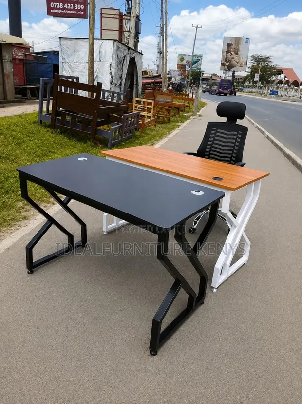 1.2m Metal Desk and Chair Set - 1