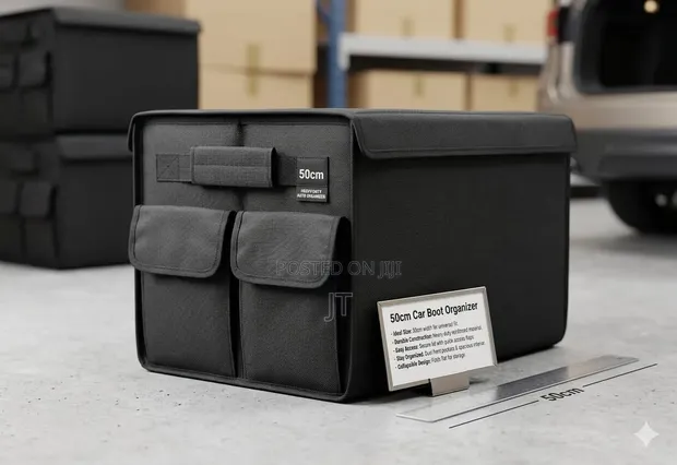 50cm Foldable Premium Car Trunk Organizer with Lid & Partitions - 1
