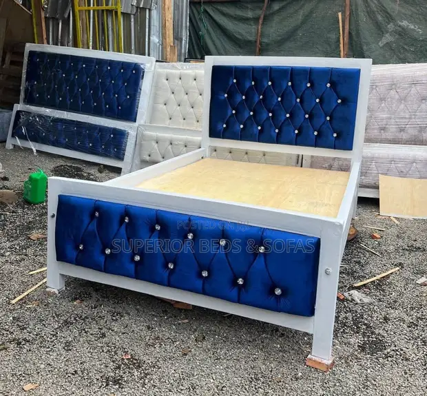 Royal Blue Mocket Bed 5x6 - Brand New - 1