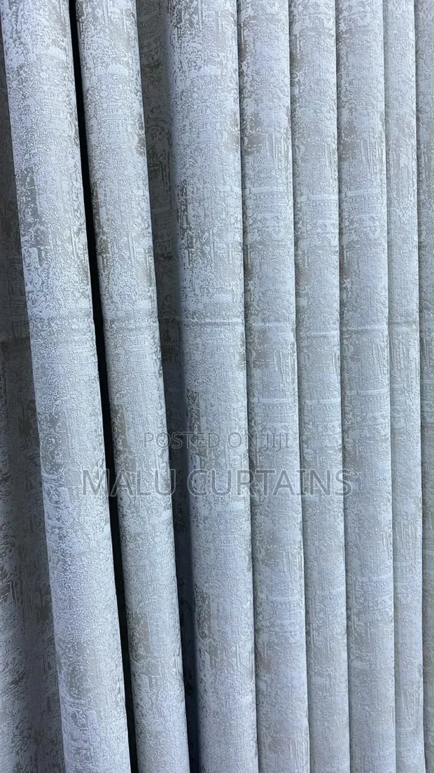 Light Grey Greige Textured Curtain - Brand New - 1