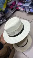 Cream White Men's Panama Straw Hat - 1