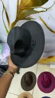 Black Wide Brim Fedora Hat - 2