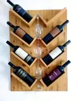 Heart Shaped Pallet Wine Rack & Glass Holder - 1