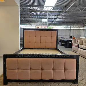 5x6 Brown Tufted Single Bed Frame