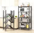 5-Tier Foldable Kitchen Rack with Wheels - 1