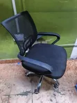 Black Mesh Computer Chair with Arm Support - 2