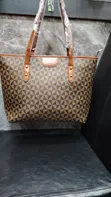 Chic Geometric Print Tote Bag - Classic Brown - 1