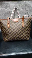 Chic Geometric Print Tote Bag - Classic Brown - 2