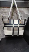 Baellerry Brown Cream Plaid Tote Bag (Brand New) - 1