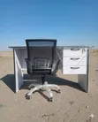 Study Table and Black Mesh Chair Set - 1