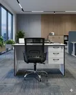Study Table and Black Mesh Chair Set - 2