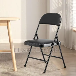 Heavy-Duty Foldable Padded Chair - Black