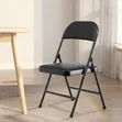 Heavy-Duty Foldable Padded Chair - Black - 1