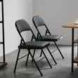 Heavy-Duty Foldable Padded Chair - Black - 2