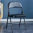 Heavy-Duty Foldable Padded Chair - Black - 3