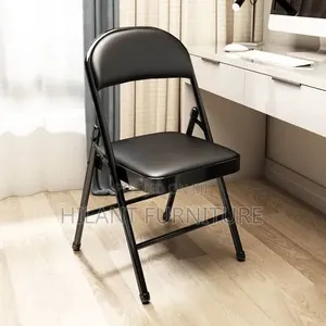 Heavy-Duty Foldable Padded Chair - Black