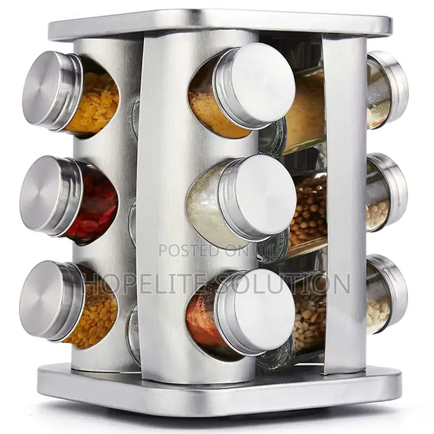 12-Jar Rotating Carousel Spice Rack - 1