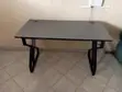 Modern Minimalist Office Desk with Geometric Metal Legs - 1