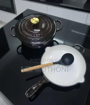 Ganache Enamel Cast Iron Casserole Skillet Combo