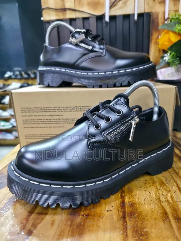 Dr. Martens 1461 Lace and Zip Leather Shoes - 1