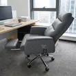 Leather Executive Office Chair with Footrest - 2