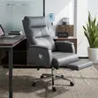 Leather Executive Office Chair with Footrest - 3