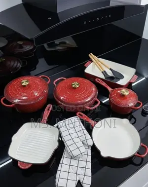 11-Piece Red Enameled Cast Iron Braiser Set