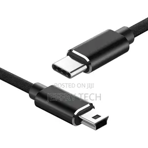 1M Braided USB-C to Mini 5-Pin Cable, OTG Sync Data