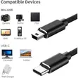 1M Braided USB-C to Mini 5-Pin Cable, OTG Sync Data - 3