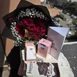 Flower Bouquet, Chocolate Roses, Necklace & Gift Card - 2