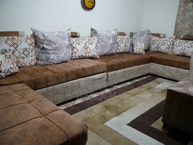 Modern 11 Seater U Sofa Set (Brown) - 1