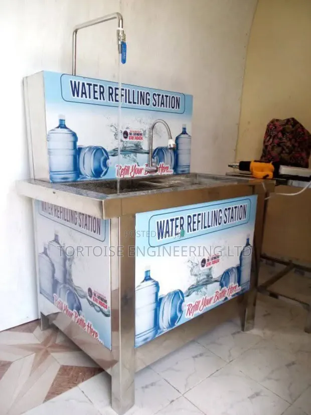 Stainless Water Refilling Station with Bottle Rinser - 1
