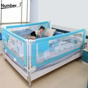 Adjustable Toddler Bed Rail Guard - Blue