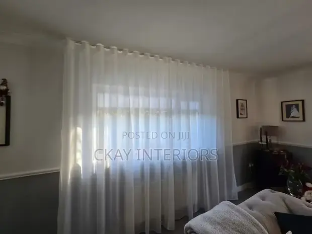 Plain White Transparent Sheer Curtains - Per Metre - 1