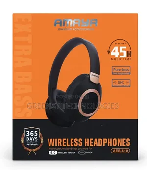 Amaya AEB-610 Wireless Headphones - 45H Battery, Noise Cancellation