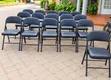 Black Padded Folding Chair - Metal - 2
