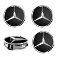 Black Chrome Mercedes Wheel Center Hub Rim Emblem (4pcs) - 1